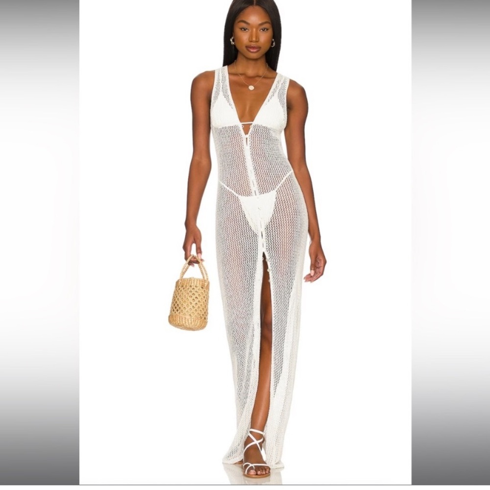 NWOT L*Space Adrift midi dress in white cream
